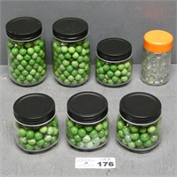 Jars of Green Marbles