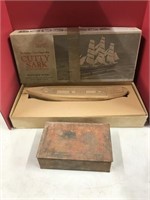 Ship Model, Johnston’s tin box