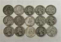 (15) SILVER  WASHINGTON QUARTERS COINS