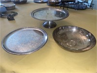 Silver Plated Cake Plate / Lazy Susan / Bowl