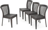 Dusk Outdoor Wicker Stacking Chairs  4-Pcs Set