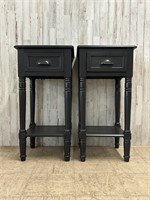 Pair Of One Drawer Wooden Nightstands