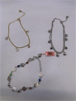 NEW ANKLET LOT OF 3