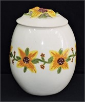 Vintage Porcelain Cookie Jar w Lid