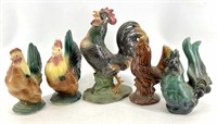 Tray- Ceramic Rooster & Chicken Figurines