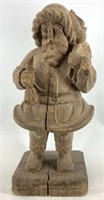 Folk Art Carved Wood Santa Claus