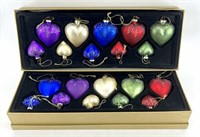 Valerie Sparkling Heart Christmas Ornaments