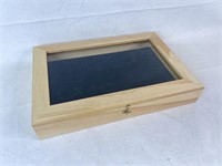 Glass Top Wooden Memorabilia Case w/ latch