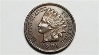 1901 Indian Head Cent Penny Very High Grade