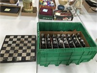 Complete Avon Chess Set and Marble Board