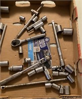 Group of assorted sockets/ratchet