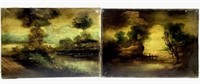 (2) Vintage European Landscapes Oil On Canvas