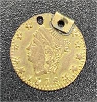 1876 1/4 Dollar California Gold Coin