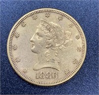 1886 Liberty Head Variety 2 $10 Gold Coin