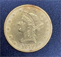 1879 Variety 2 $10 Gold Coin