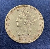 1882 Liberty Head Variety 2 $10 Gold Coin