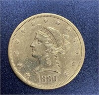 1880-S Variety 2 $10 Gold Coin