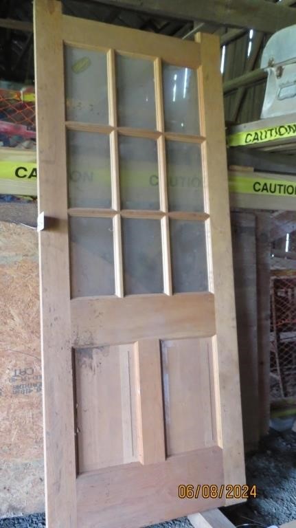 Wood Door-9 Pane Glass