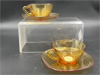 Vintage VERECO FRANCE Retro Amber Glass