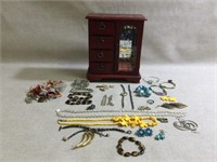 Jewelry Box W/Costume Jewelry