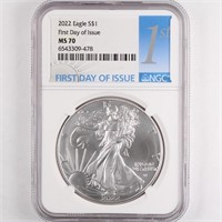 2022 Silver Eagle NGC MS70 FDOI