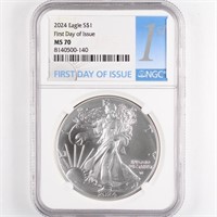 2024 Silver Eagle NGC MS70 FDOI