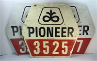 (3) PIONEER SEED CORN SIGNS