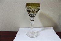 A Green Cut Glass Goblet