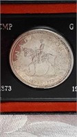 CANADIAN 1873-1973 SILVER MOUNTIE QUARTER IN CASE