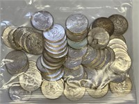 61 - 90% silver Kennedy half dollars