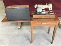 Vintage Necchi Sewing Machine with Table/Case