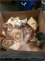 Box of piggy bank and coasters