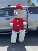 Oversized (80in.) Stuffed Bear in a Santa Suit.