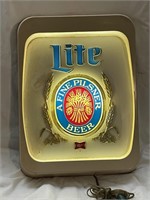 Lite Pilsner Beer Sign.  Size: 18H x 13W x 4D.