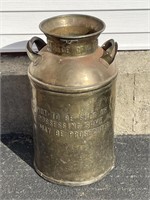 Gold Painted Milk Can,  "Beatrice Cry Co." is