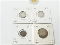 Pièces de monnaie ancienne 1910 1917 1918 1931
