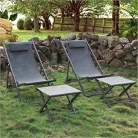 RICNOD Outdoor Sling Chairs Set of 2 Portable
