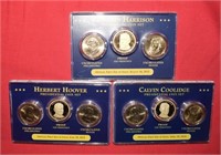(3) Presidential Coin Sets (Unc-P, Proof S, Unc D)