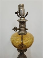 Vintage Mid Century Modern Amber Glass Plugin Lamp