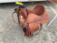 16IN SEAT ROPING SADDLE BY HEREFORD WITH ALUMINUM
