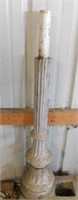 Antique cast iron street lamp post base, 33" tall