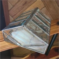 Signed FarberGlass Hinged Roof Mirrored Box