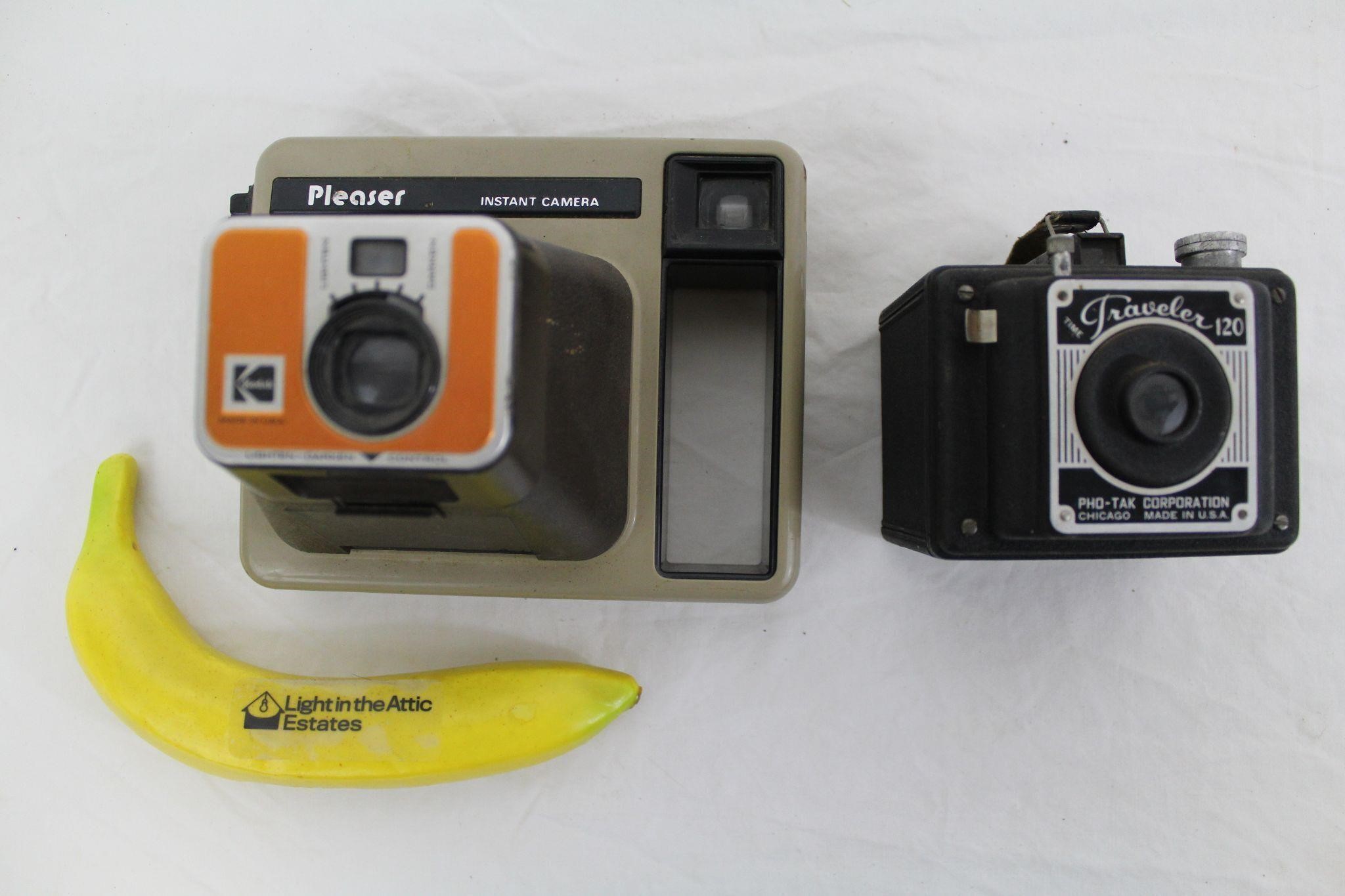 Vtg. Kodak "Pleaser" & "Time Traveler" Cameras