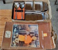 METAL SERVING TRAYS & TUDOR PLATE SERVING SPOONS