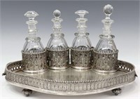 ODIOT PARIS SILVERPLATE FITTED DRINKS SERVICE TRAY
