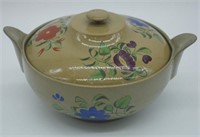 Spode hand painted brown drabware lidded bowl