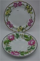 Two various Spode handpainted floral plates