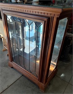 Lighted Curio Cabinet, mosaic on back