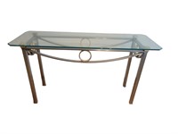 Glass and Brass Console Table