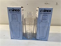 Winco 16oz clear bar shakers (3)